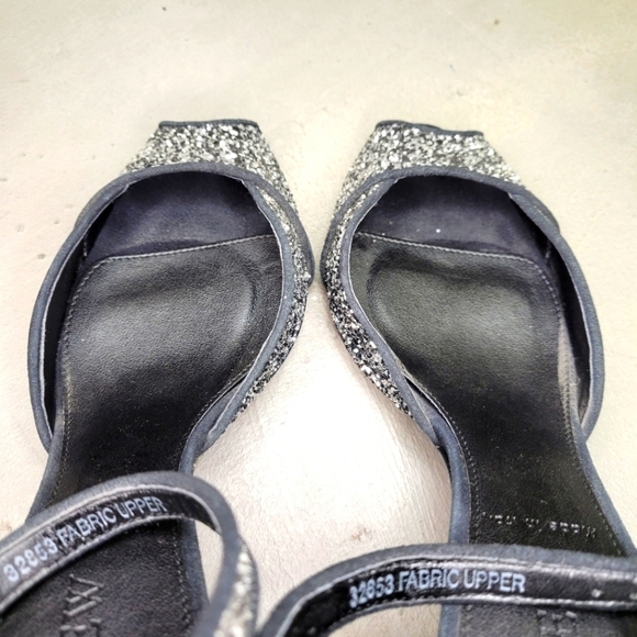 J.Crew Collection Italian Artisan Glitter Peep Toe Heels [NWOT] 🖤🤍 - Picture 9 of 12